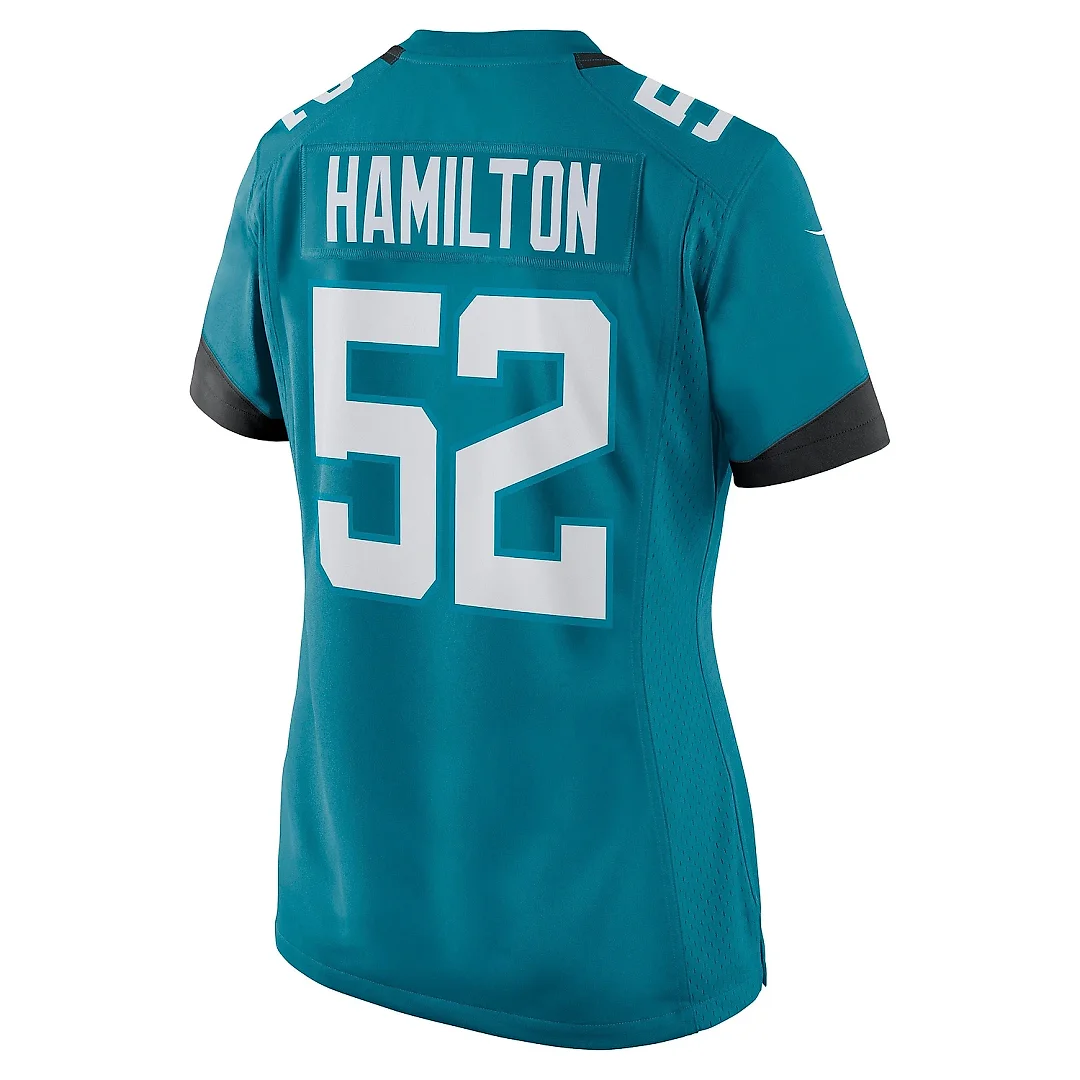 Zennovawear Women's Jacksonville Jaguars DaVon Hamilton Teal Game Jersey