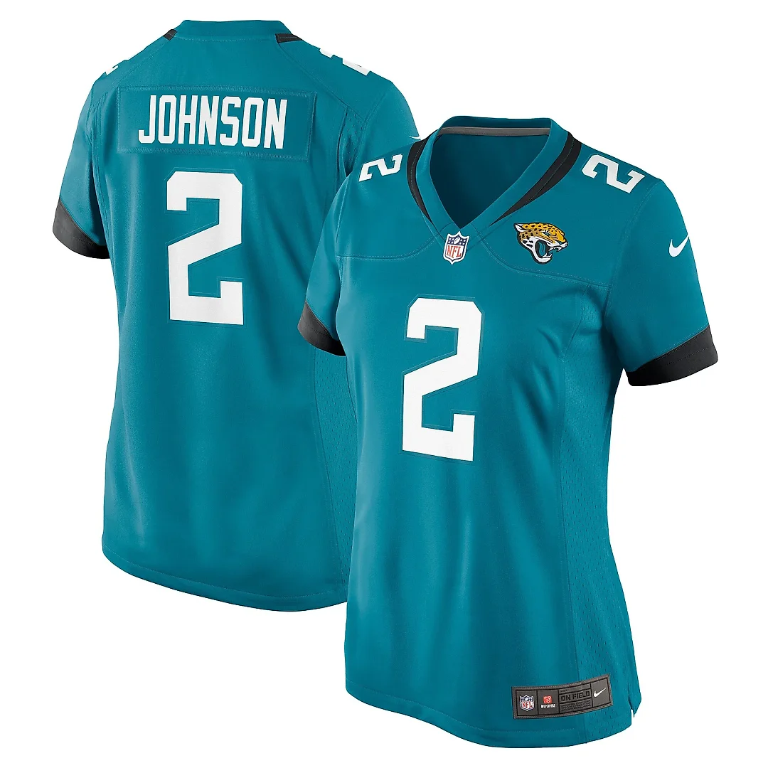 Zennovawear Women's Jacksonville Jaguars D'Ernest Johnson Teal Game Jersey