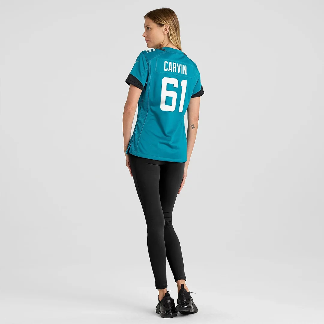 Zennovawear Women's Jacksonville Jaguars Jerome Carvin Teal Game Jersey