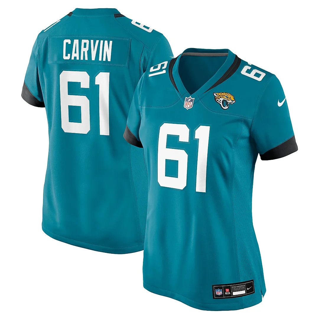 Zennovawear Women's Jacksonville Jaguars Jerome Carvin Teal Game Jersey