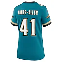 Zennovawear Women's Jacksonville Jaguars Josh Hines-Allen Teal Prowler Throwback Game Jersey