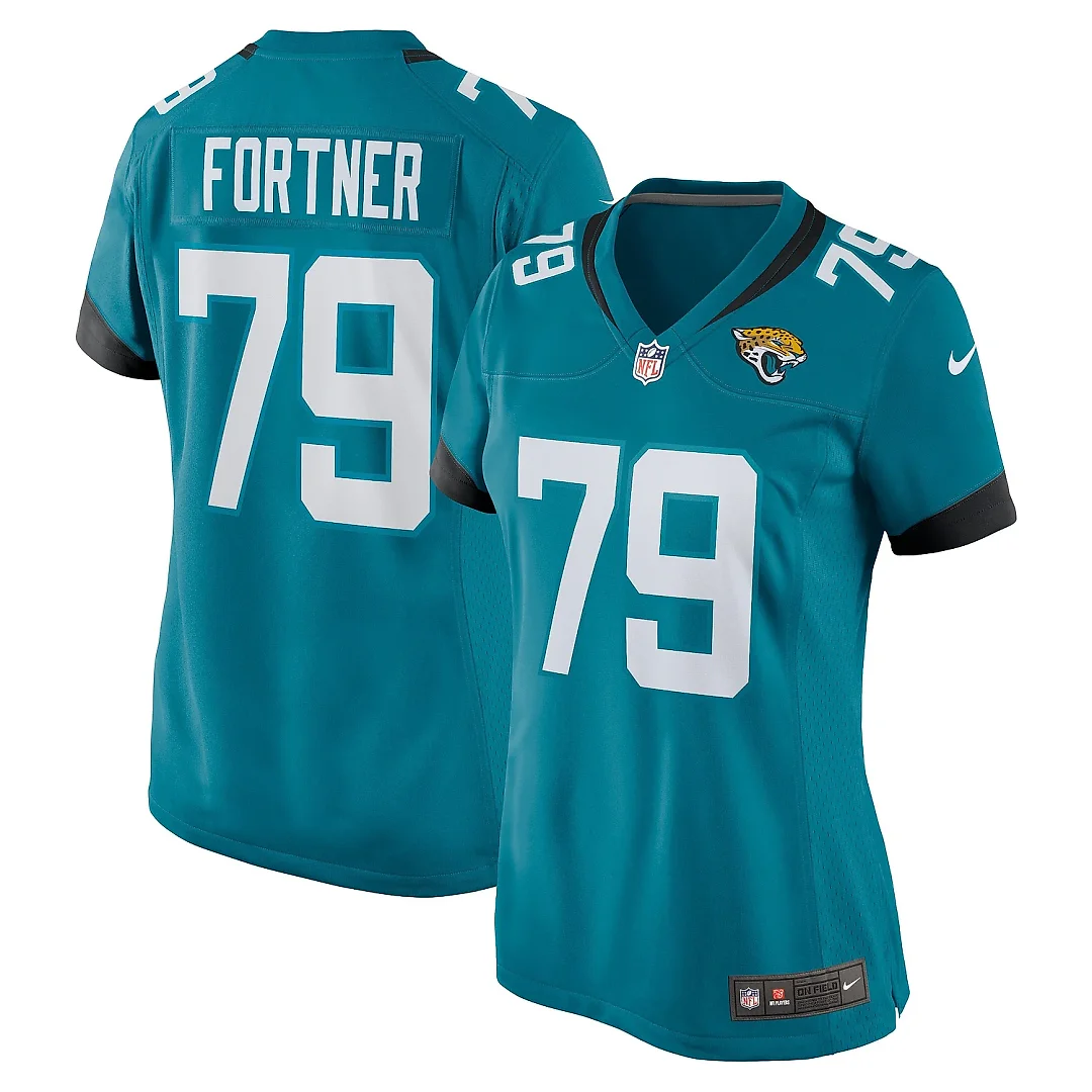 Zennovawear Women's Jacksonville Jaguars Luke Fortner Teal Game Jersey