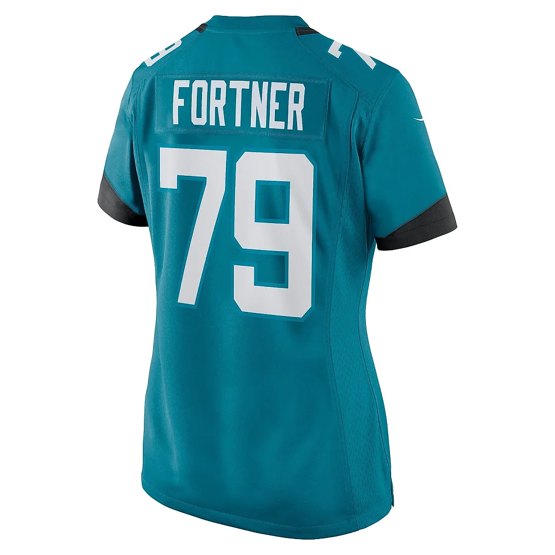 Zennovawear Women's Jacksonville Jaguars Luke Fortner Teal Game Jersey