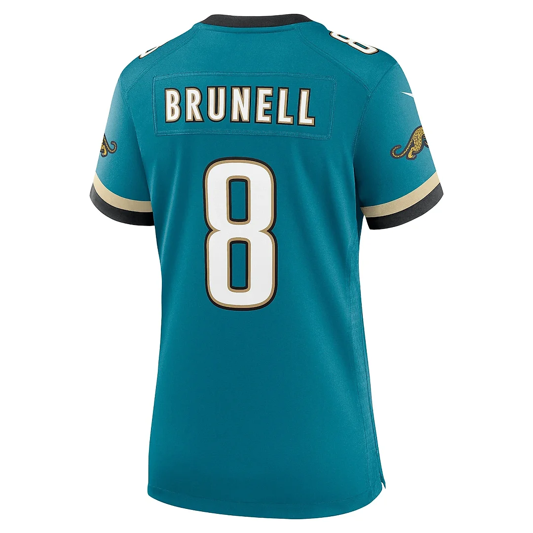 Zennovawear Women's Jacksonville Jaguars Mark Brunell Teal Prowler Throwback Retired Player Game Jersey