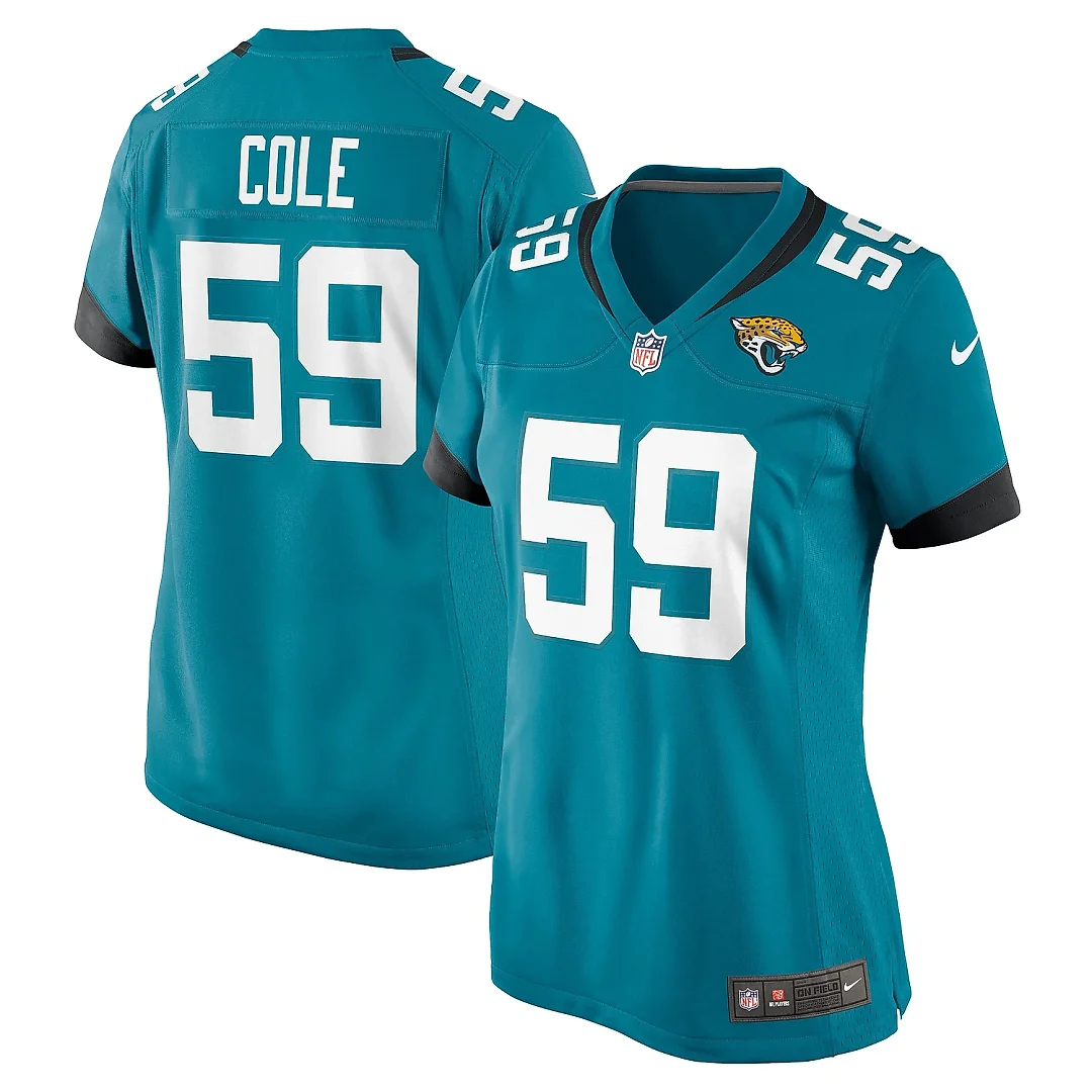 Zennovawear Women's Jacksonville Jaguars Myles Cole Teal Game Jersey