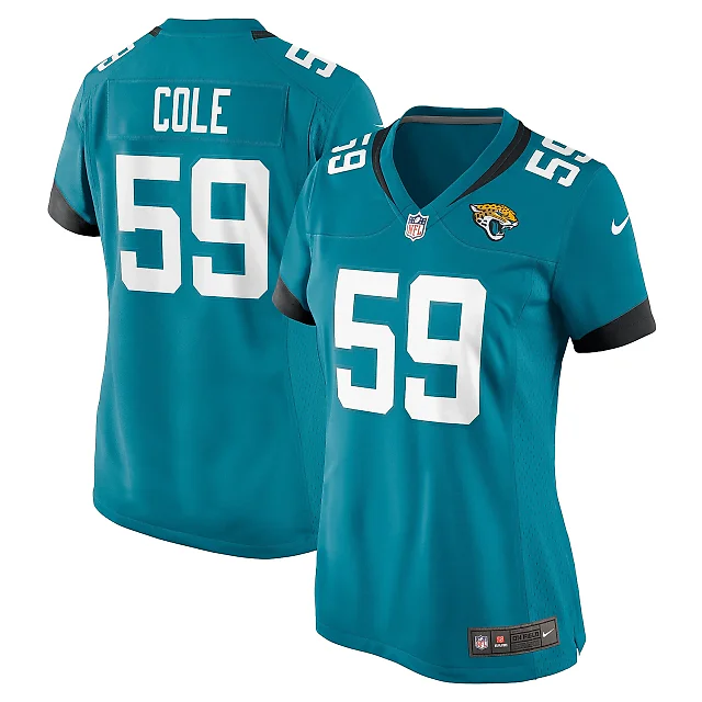 Zennovawear Women's Jacksonville Jaguars Myles Cole Teal Game Jersey