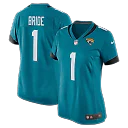 Zennovawear Women's Jacksonville Jaguars Number 1 Bride Teal Game Jersey