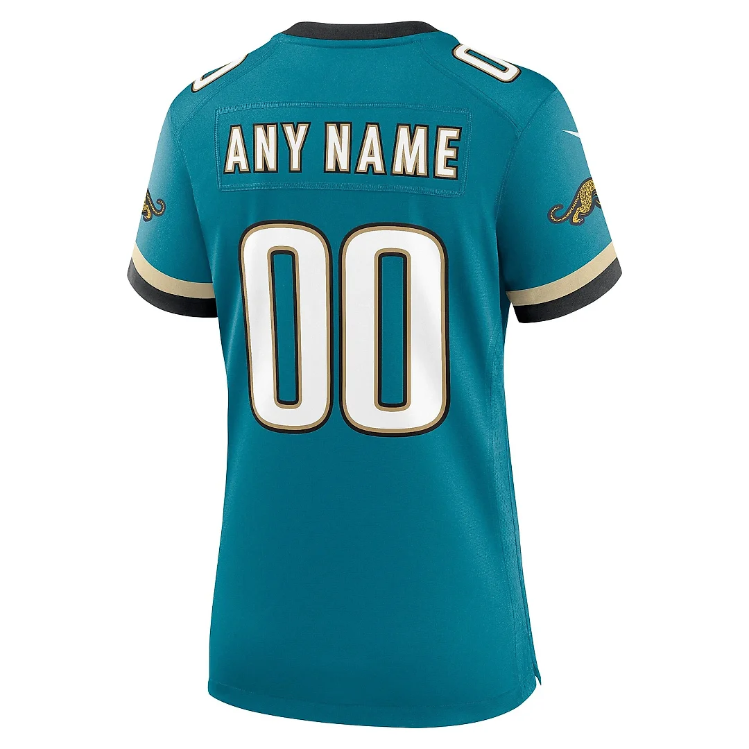 Zennovawear Women's Jacksonville Jaguars Teal Prowler Throwback Custom Game Jersey