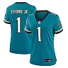 Zennovawear Women's Jacksonville Jaguars Travis Etienne Jr Teal Prowler Throwback Game Jersey