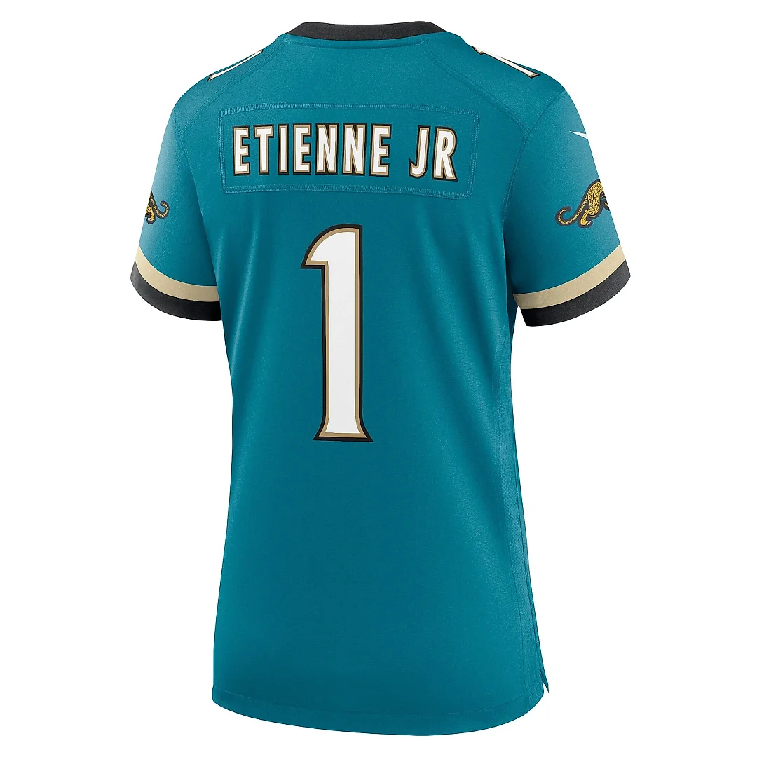 Zennovawear Women's Jacksonville Jaguars Travis Etienne Jr Teal Prowler Throwback Game Jersey