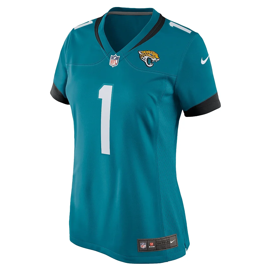 Zennovawear Women's Jacksonville Jaguars Travis Etienne Teal Game Jersey
