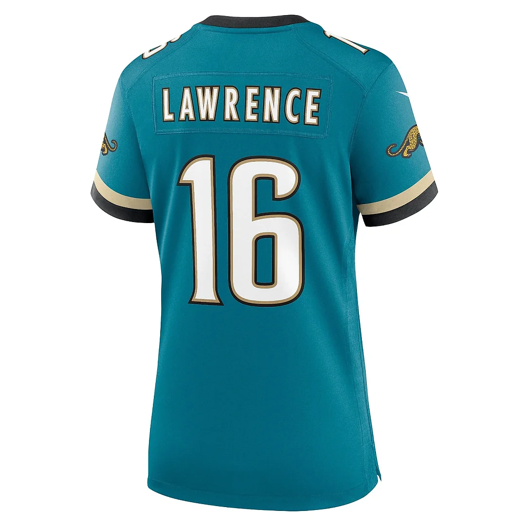 Zennovawear Women's Jacksonville Jaguars Trevor Lawrence Teal Prowler Throwback Game Jersey
