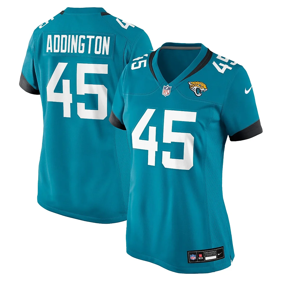 Zennovawear Women's Jacksonville Jaguars Tucker Addington Teal Team Game Jersey