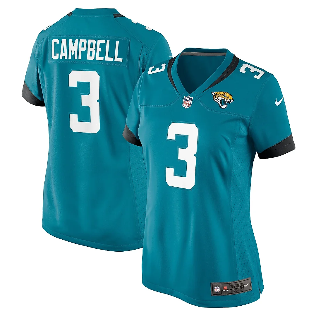Zennovawear Women's Jacksonville Jaguars Tyson Campbell Teal Game Jersey