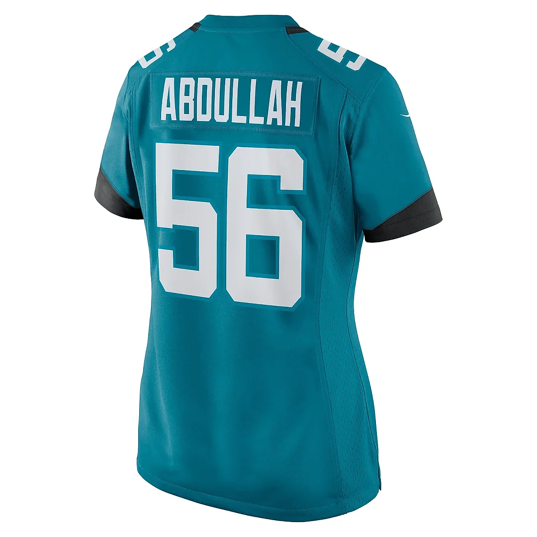 Zennovawear Women's Jacksonville Jaguars Yasir Abdullah Teal Team Game Jersey