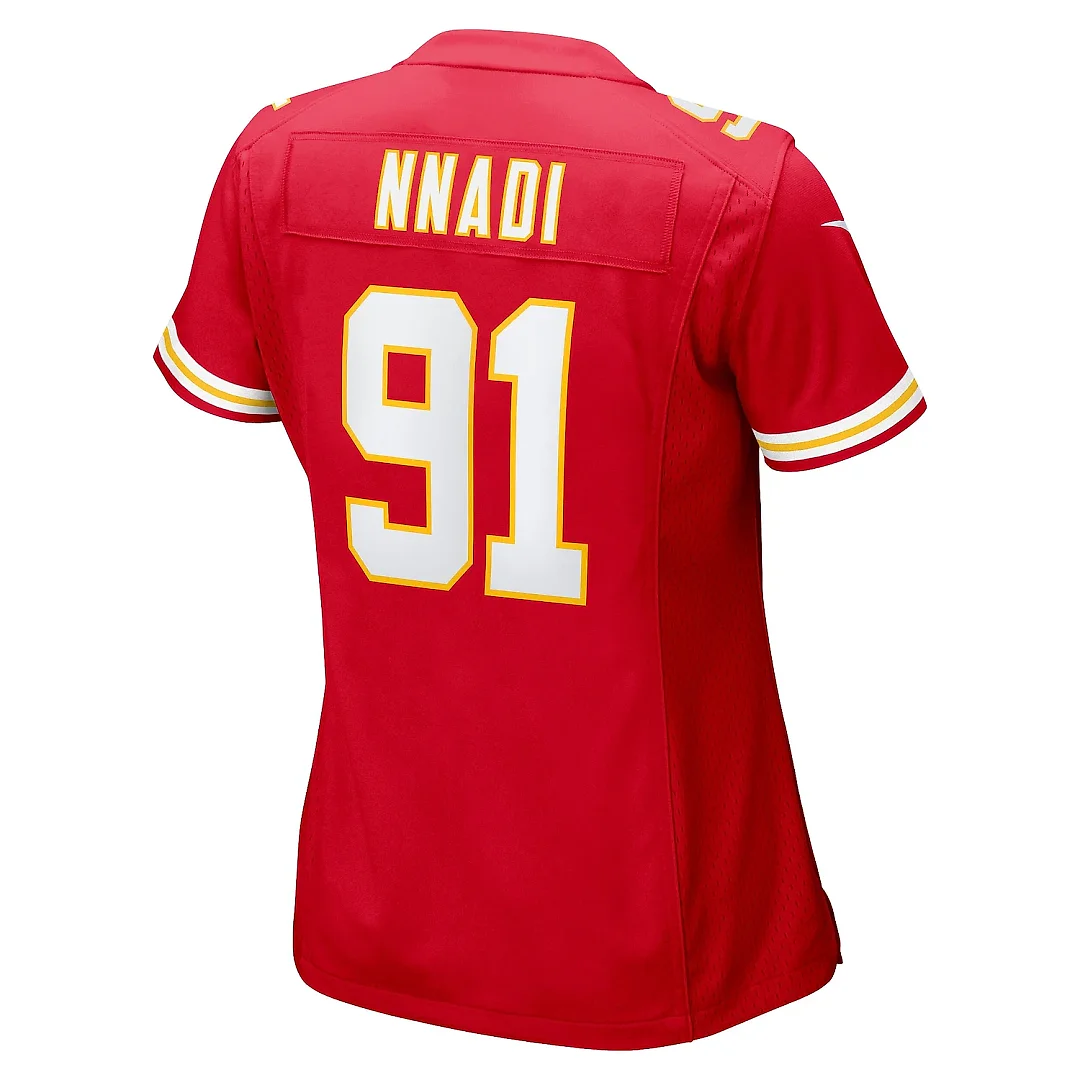 Zennovawear Women's Kansas City Chiefs Derrick Nnadi Red Game Jersey