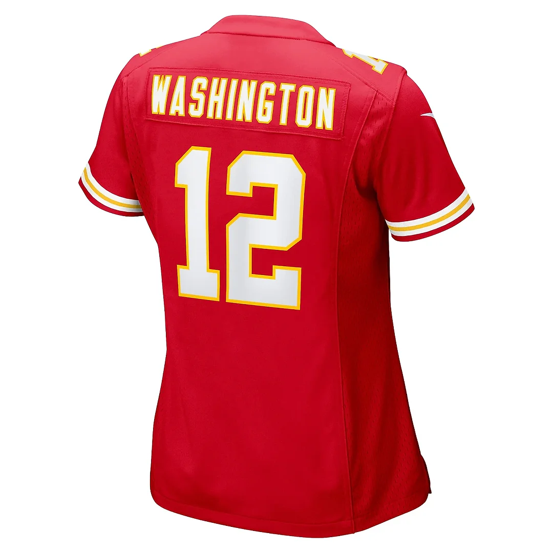 Zennovawear Women's Kansas City Chiefs Montrell Washington Red Team Game Jersey