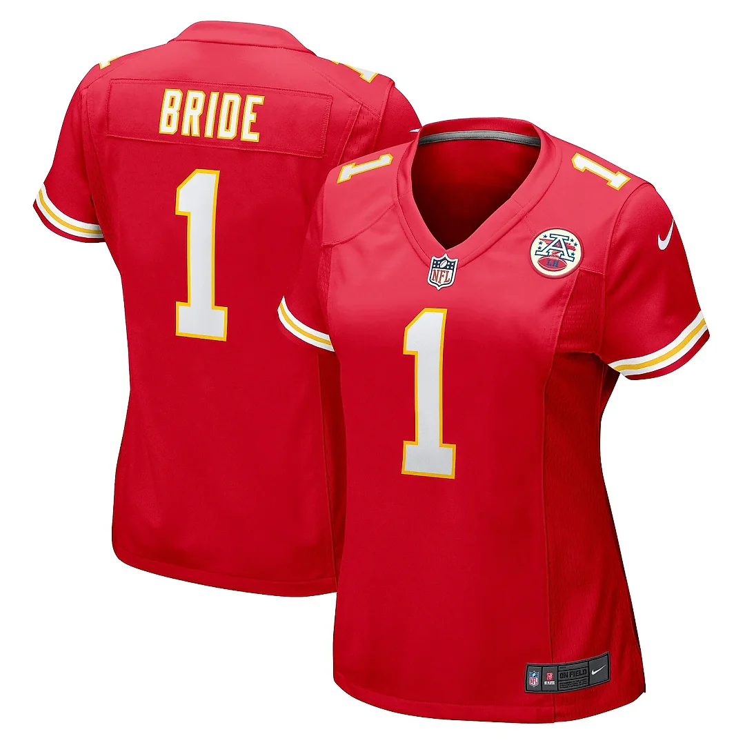 Zennovawear Women's Kansas City Chiefs Number 1 Bride Red Game Jersey