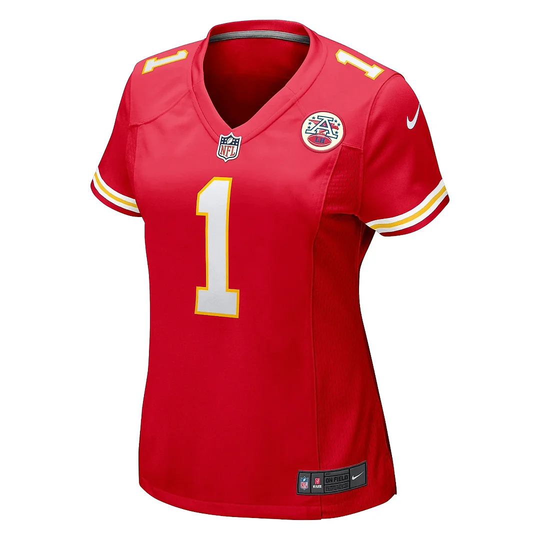 Zennovawear Women's Kansas City Chiefs Number 1 Mom Red Game Jersey