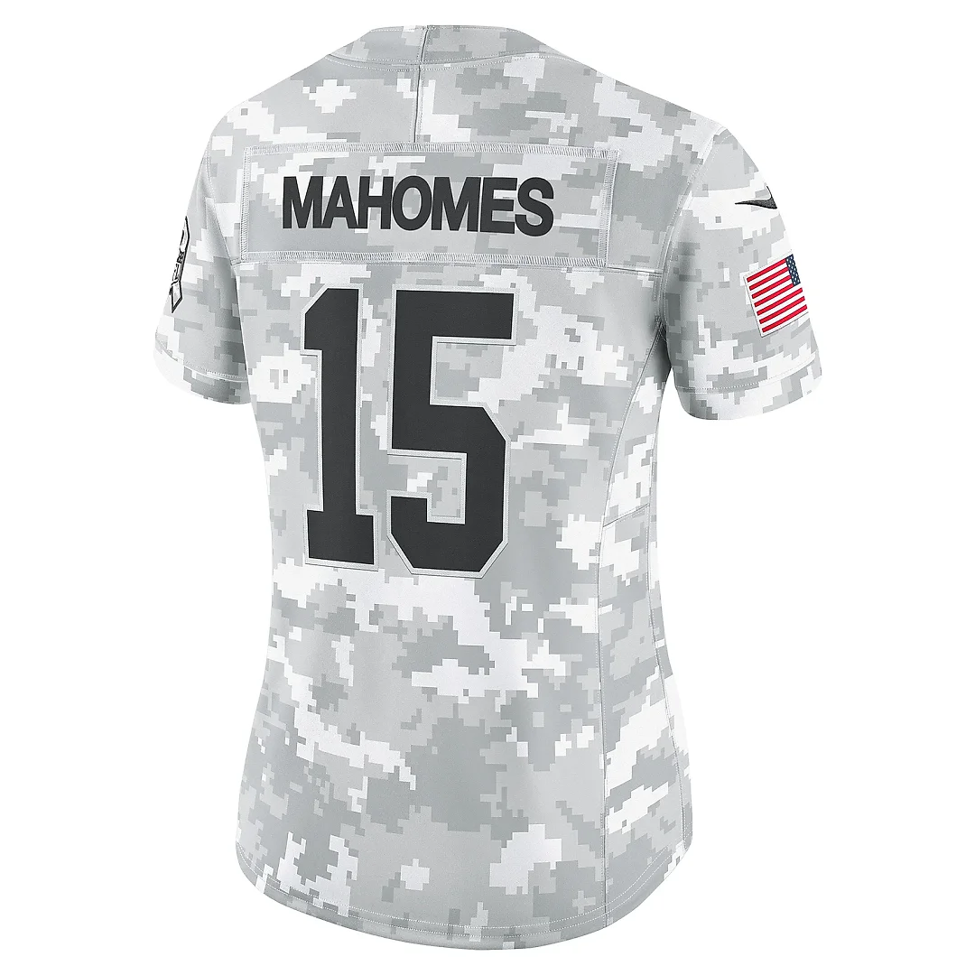 Zennovawear Women's Kansas City Chiefs Patrick Mahomes Arctic Camo 2024 Salute to Service Limited Jersey
