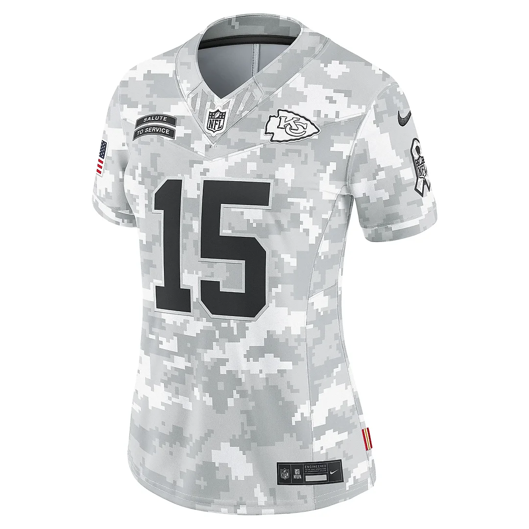 Zennovawear Women's Kansas City Chiefs Patrick Mahomes Arctic Camo 2024 Salute to Service Limited Jersey