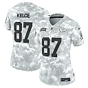 Zennovawear Women's Kansas City Chiefs Travis Kelce Arctic Camo 2024 Salute to Service Limited Jersey