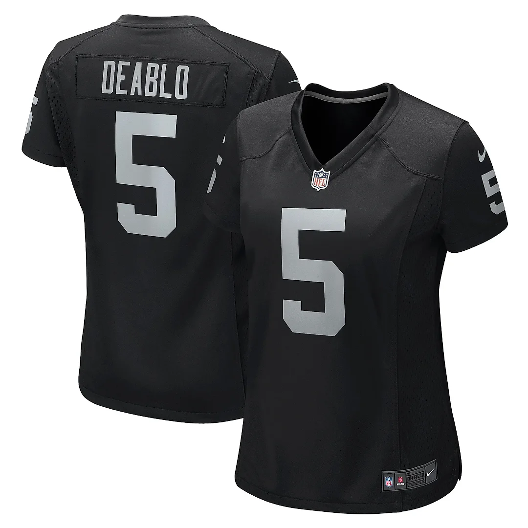 Zennovawear Women's Las Vegas Raiders Divine Deablo Black Player Game Jersey