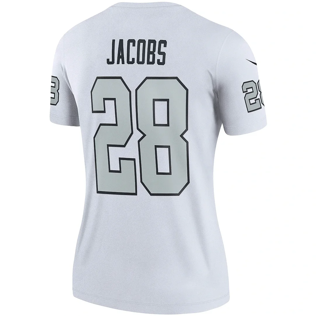 Zennovawear Women's Las Vegas Raiders Josh Jacobs White Alternate Legend Player Performance Top