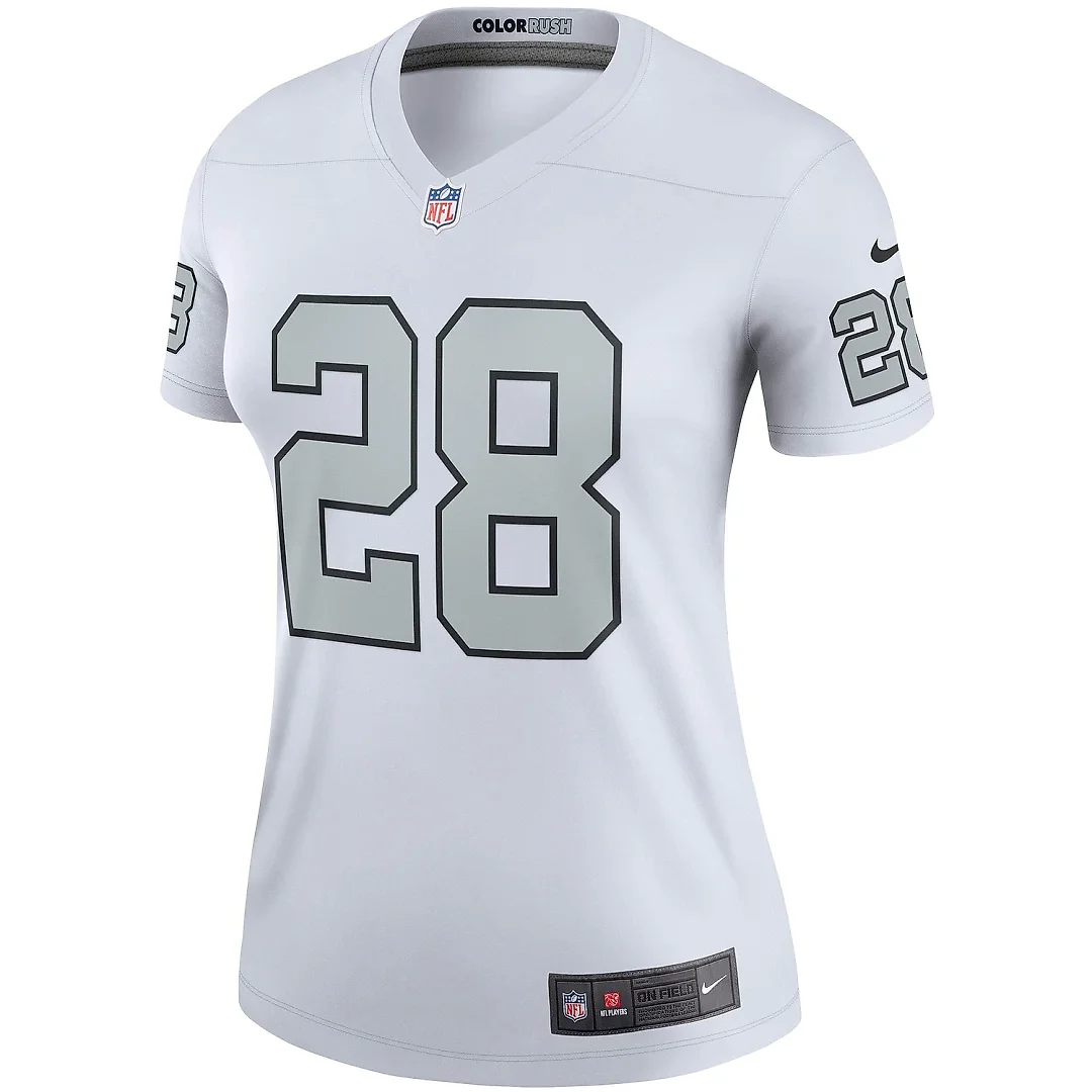 Zennovawear Women's Las Vegas Raiders Josh Jacobs White Alternate Legend Player Performance Top