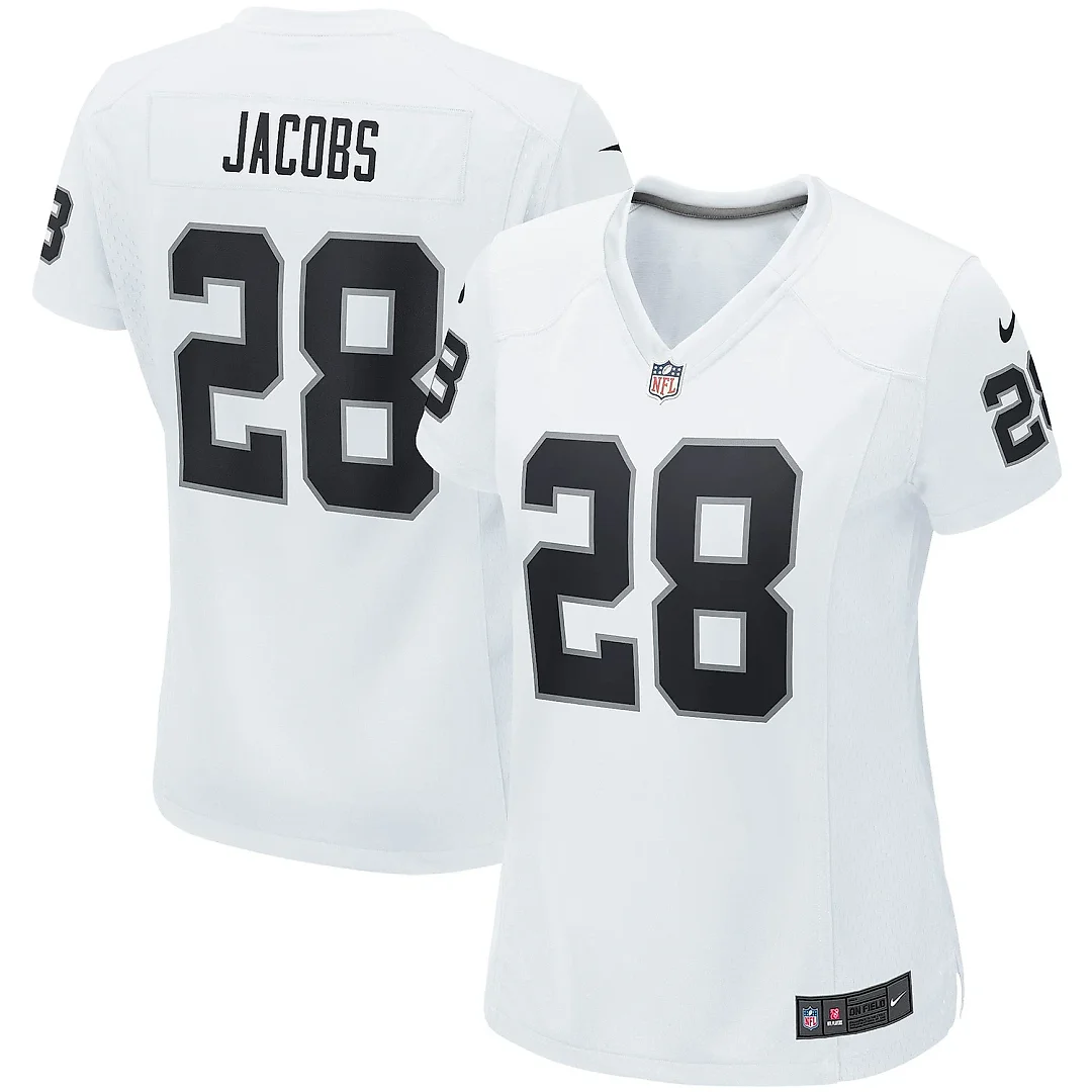 Zennovawear Women's Las Vegas Raiders Josh Jacobs White Player Game Team Jersey