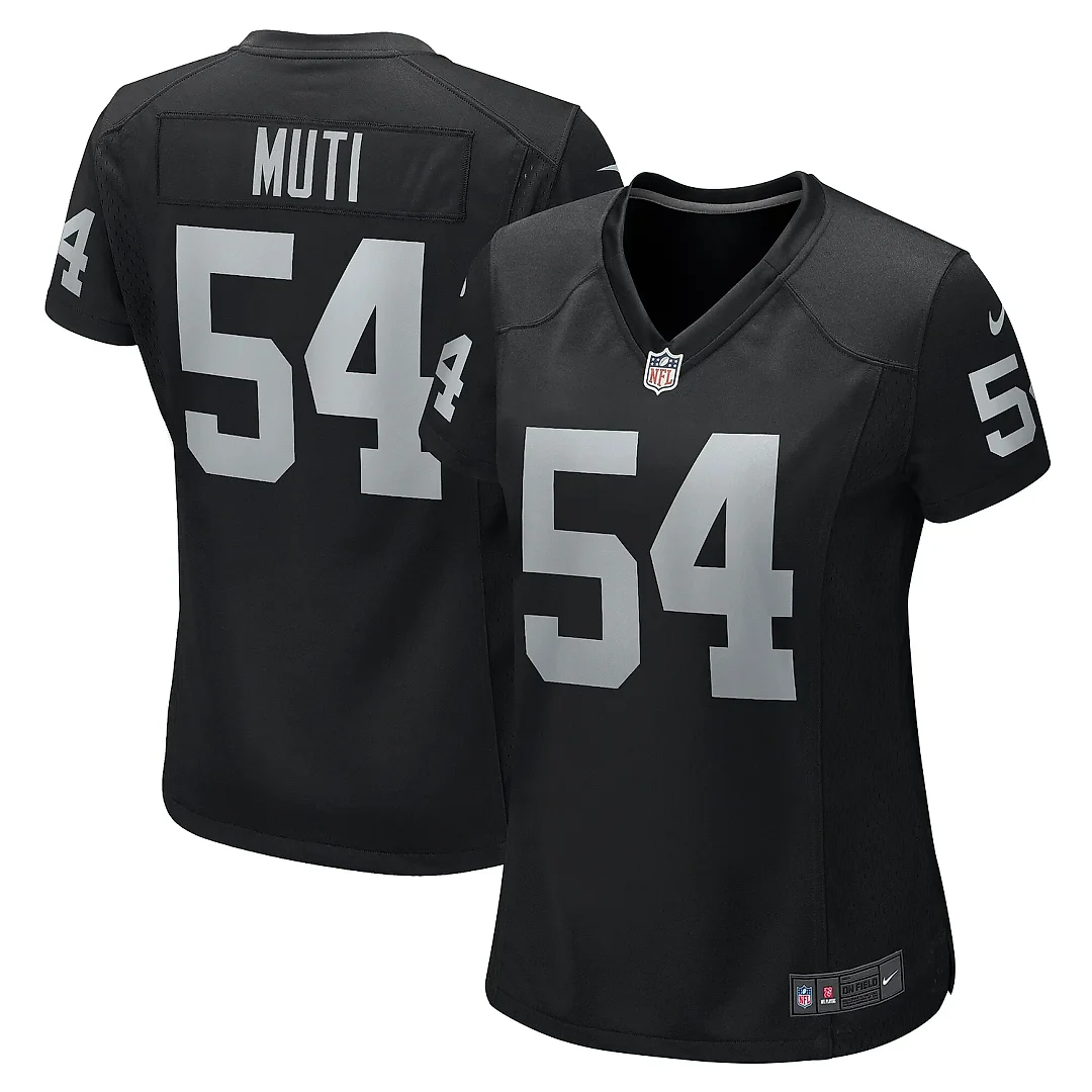 Zennovawear Women's Las Vegas Raiders Netane Muti Black Team Game Jersey