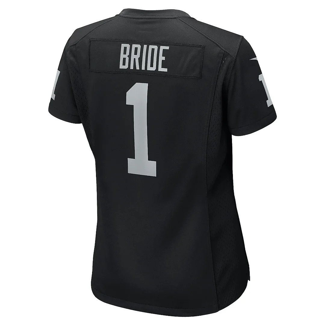 Zennovawear Women's Las Vegas Raiders Number 1 Bride Black Game Jersey