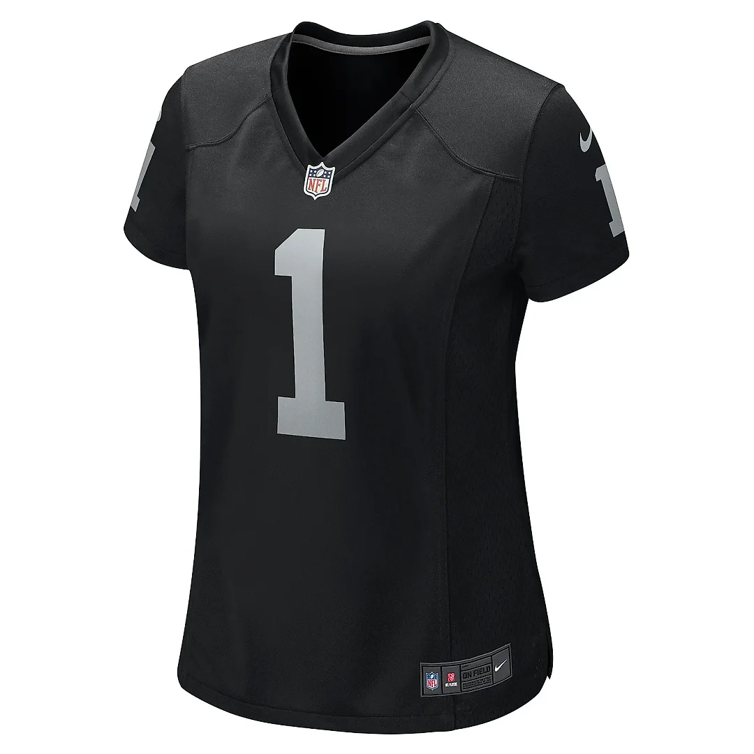 Zennovawear Women's Las Vegas Raiders Number 1 Bride Black Game Jersey