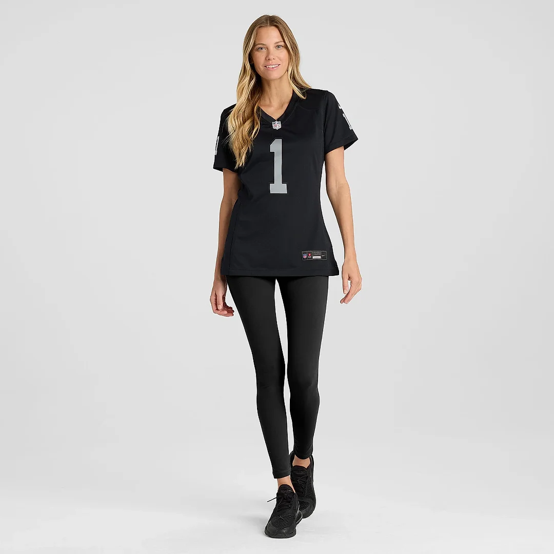 Zennovawear Women's Las Vegas Raiders Number 1 Bride Black Game Jersey
