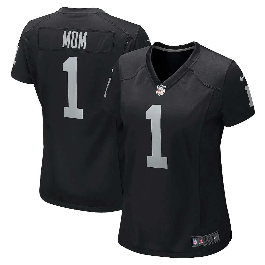 Zennovawear Women's Las Vegas Raiders Number 1 Mom Black Game Jersey