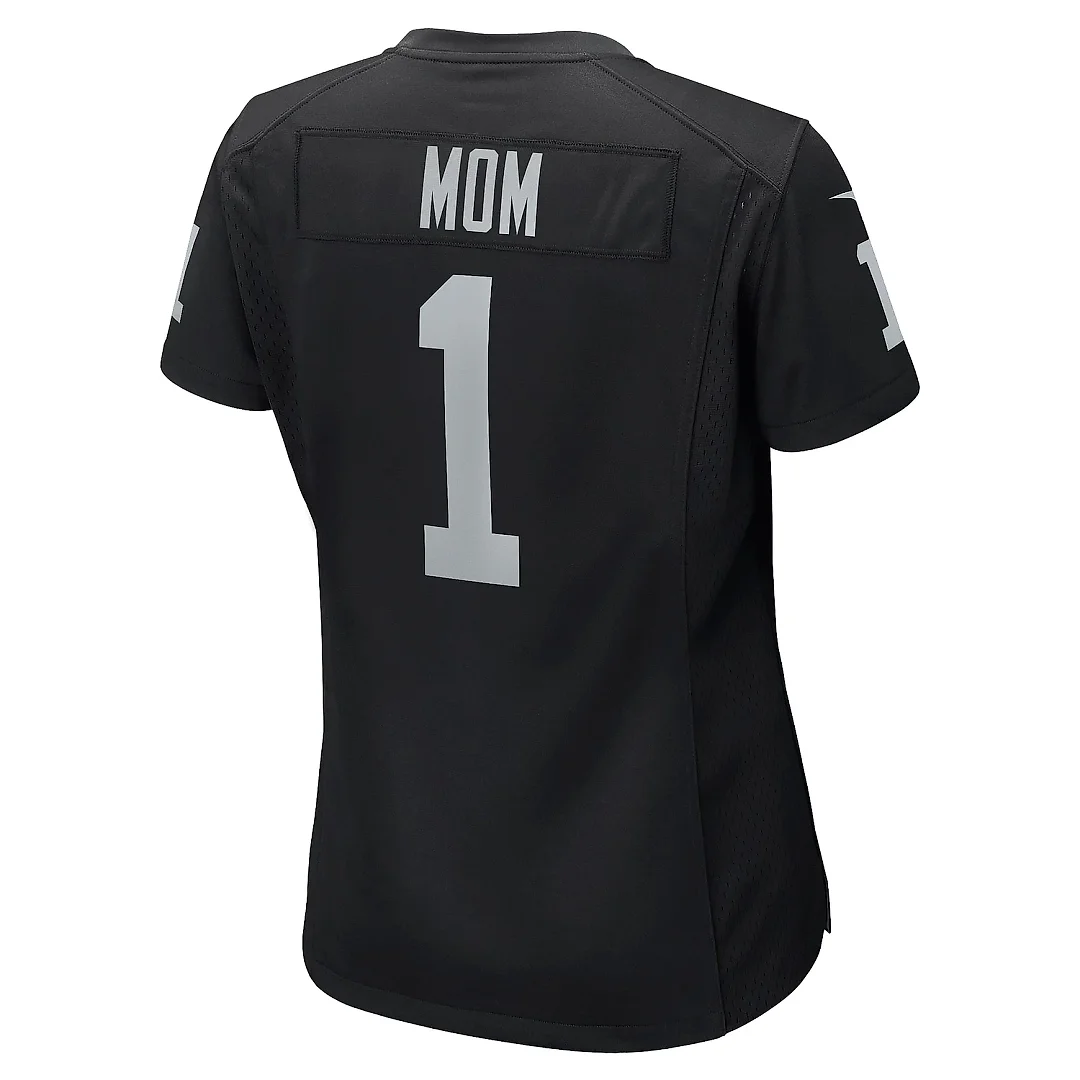Zennovawear Women's Las Vegas Raiders Number 1 Mom Black Game Jersey