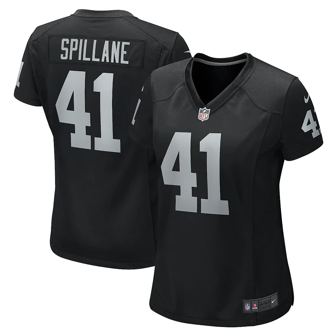 Zennovawear Women's Las Vegas Raiders Robert Spillane Black Game Player Jersey