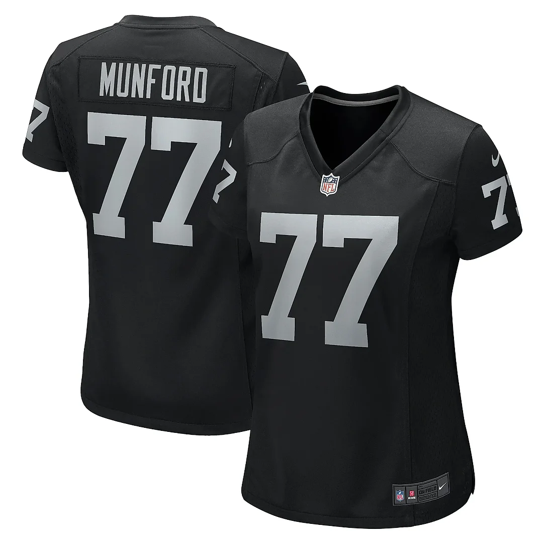 Zennovawear Women's Las Vegas Raiders Thayer Munford Jr. Black Team Game Jersey