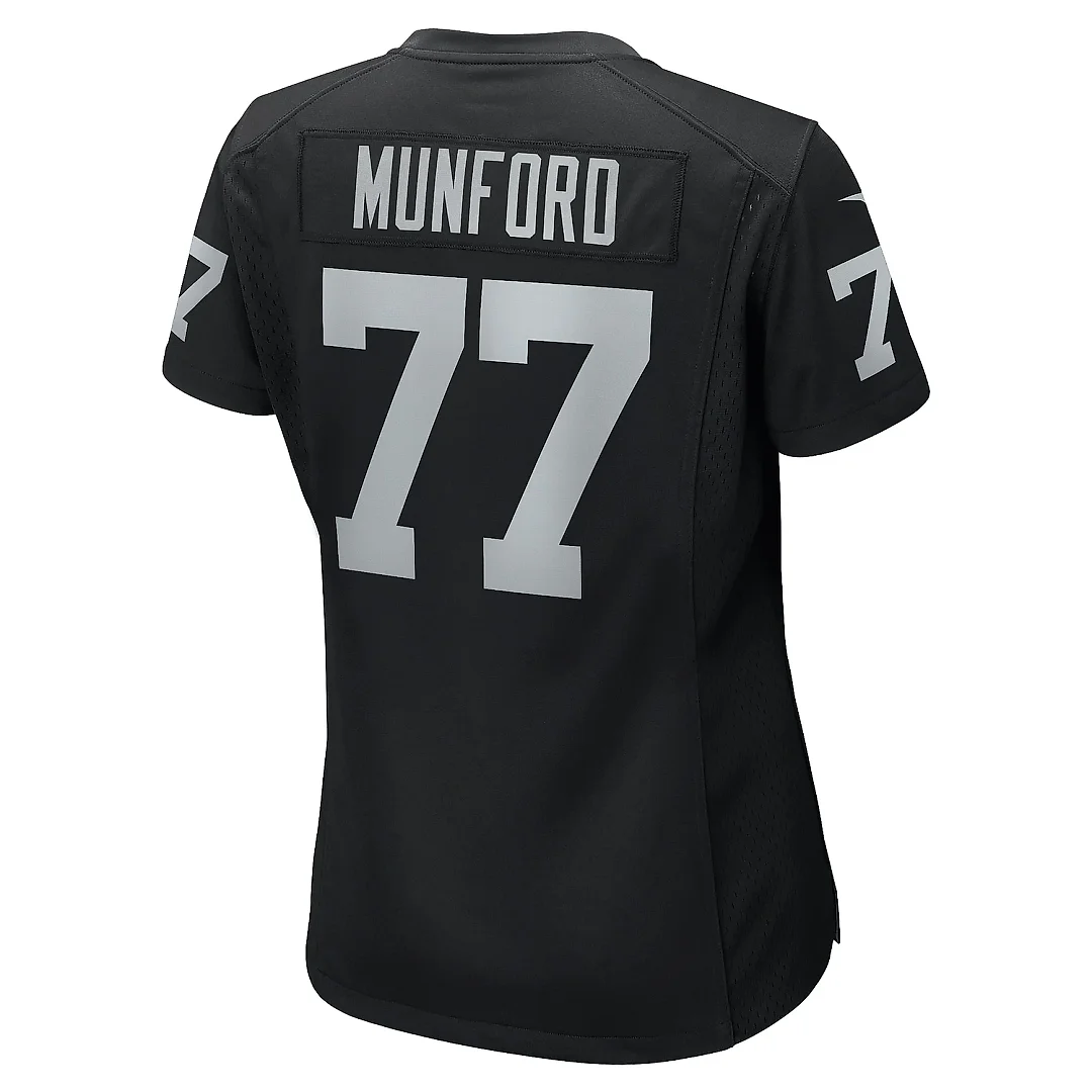 Zennovawear Women's Las Vegas Raiders Thayer Munford Jr. Black Team Game Jersey