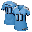 Zennovawear Women's Light Blue Tennessee Titans Alternate Custom Game Jersey