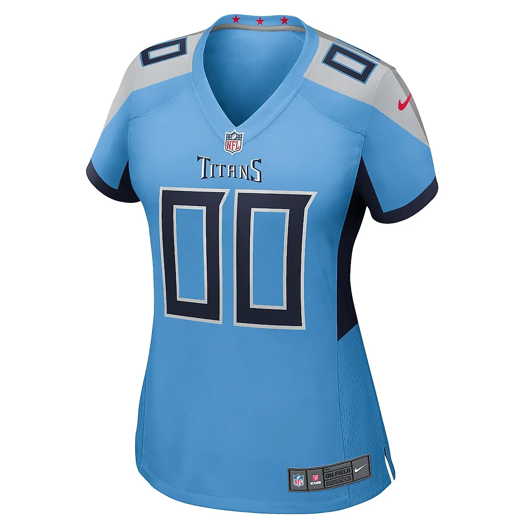 Zennovawear Women's Light Blue Tennessee Titans Alternate Custom Game Jersey