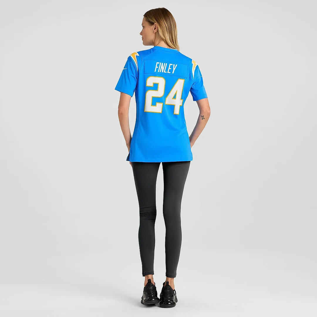 Zennovawear Women's Los Angeles Chargers AJ Finley Powder Blue Team Game Jersey