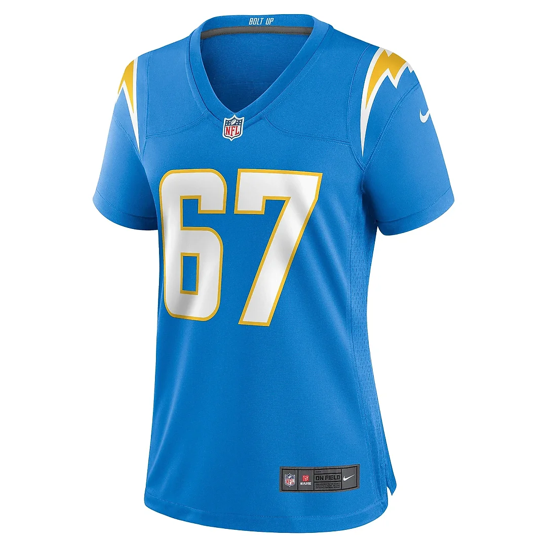 Zennovawear Women's Los Angeles Chargers Alex Leatherwood Powder Blue Team Game Jersey