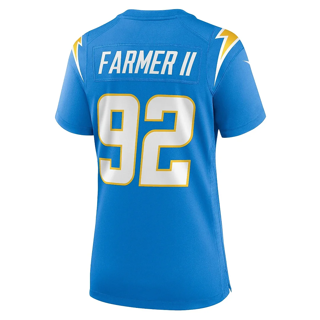Zennovawear Women's Los Angeles Chargers Andrew Farmer Powder Blue Team Game Jersey