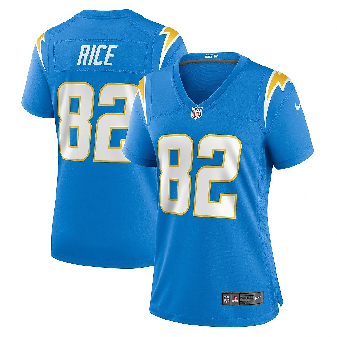 Zennovawear Women's Los Angeles Chargers Brenden Rice Powder Blue Game Jersey
