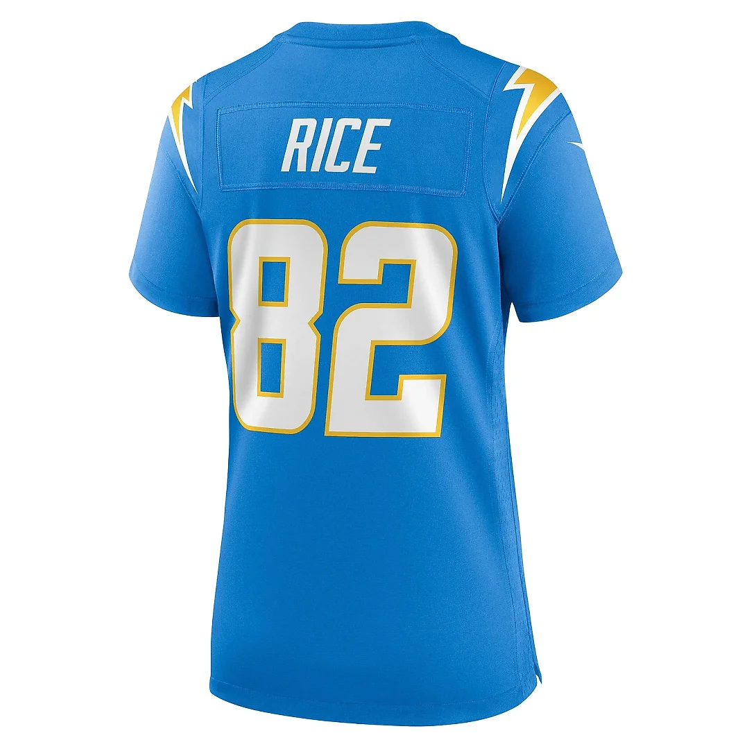 Zennovawear Women's Los Angeles Chargers Brenden Rice Powder Blue Game Jersey