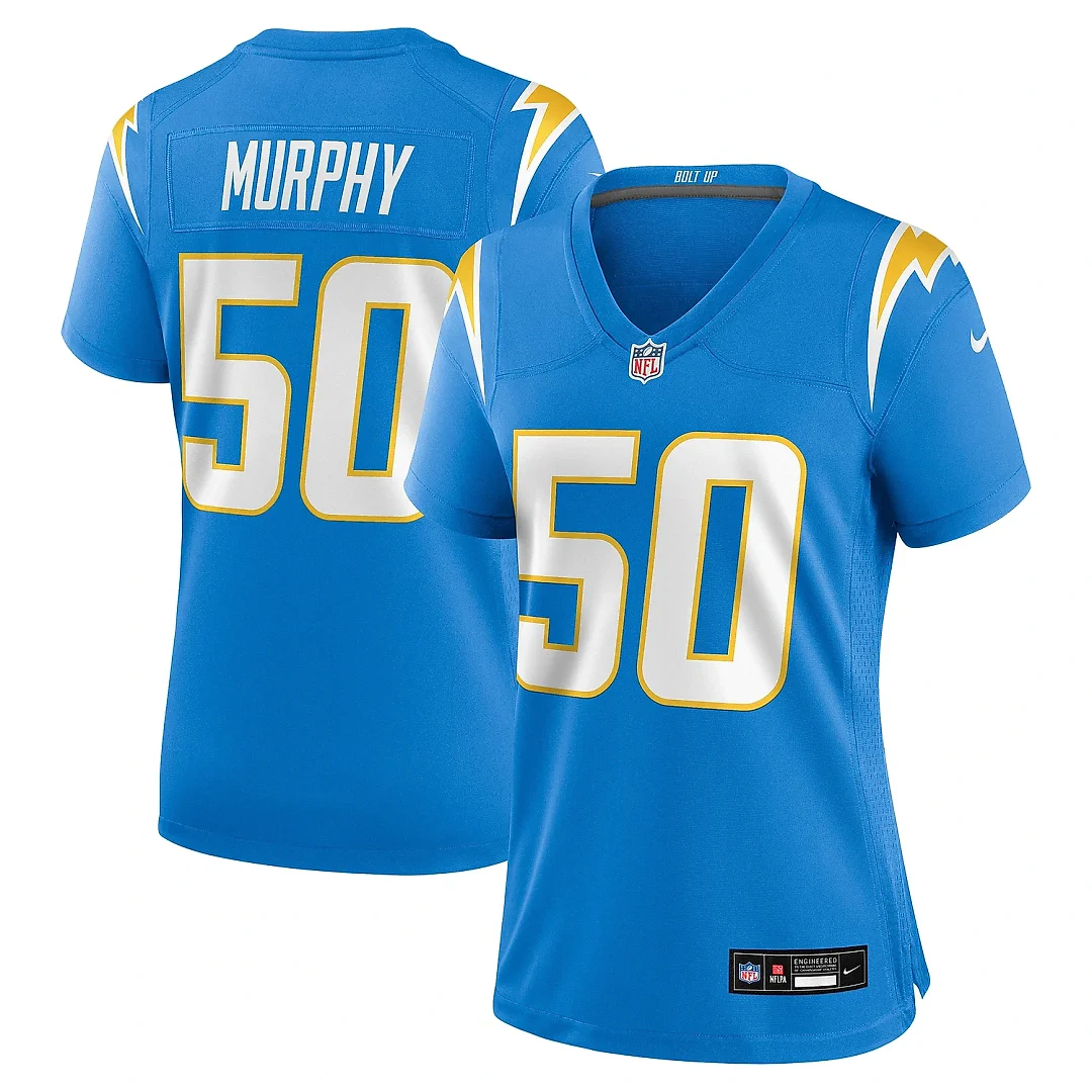 Zennovawear Women's Los Angeles Chargers Caleb Murphy Powder Blue Game Jersey
