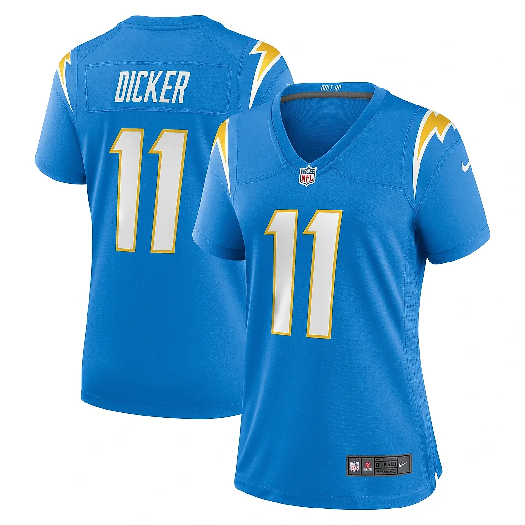 Zennovawear Women's Los Angeles Chargers Cameron Dicker Powder Blue Game Jersey