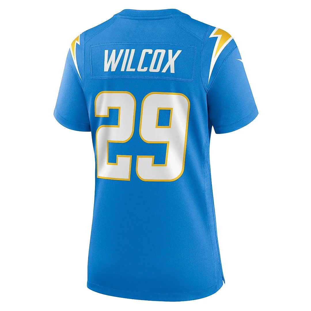 Zennovawear Women's Los Angeles Chargers Chris Wilcox Powder Blue Team Game Jersey