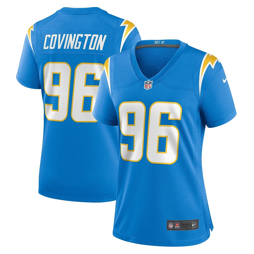 Zennovawear Women's Los Angeles Chargers Christian Covington Powder Blue Team Game Jersey